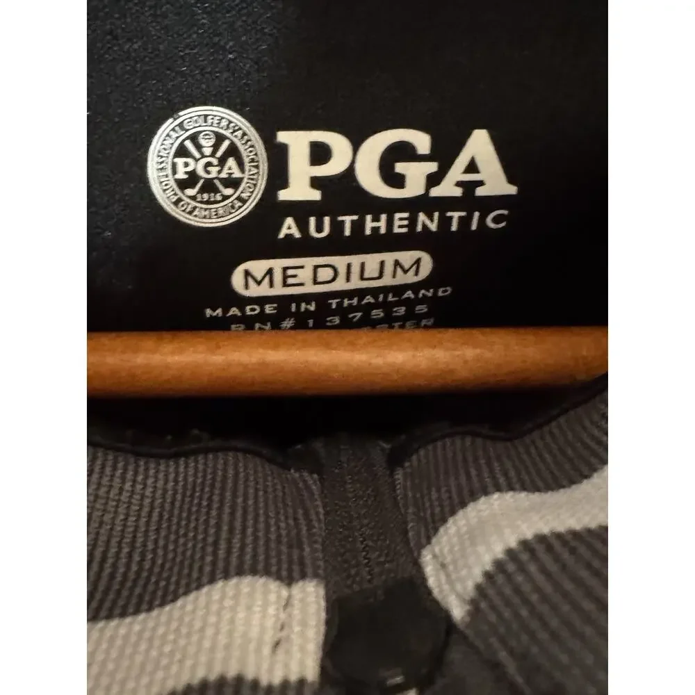 PGA Authentic Performance Stretch 1/4-Zip Golf Pullover M Black
